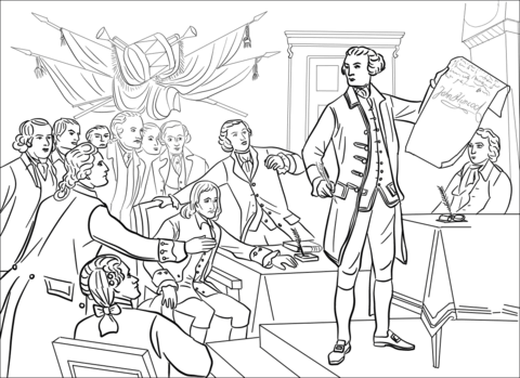 The Second Continental Congress Coloring Page